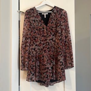 New - BCBGeneration Long Sleeve Romper Floral